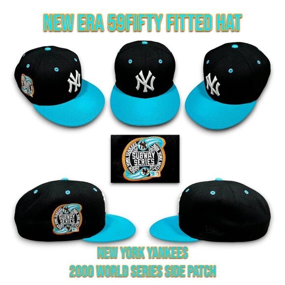 New Era New York Yankees 59FIFTY Fitted Hat 2000 Subway Series Patch Size 7 3/4
